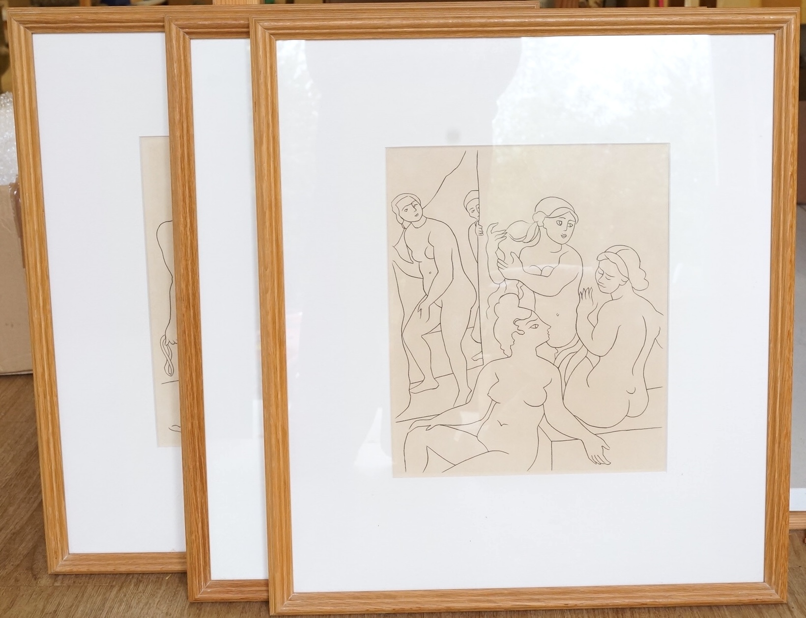 After Andre Derain (1880-1954), three images from 'Le Satyricon', 1934, etchings, each 30cm x 25cm
